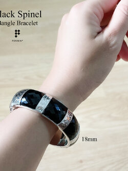 [SALE20%] กำไลนิลแท้ (กำไลนิลโอ) 18mm เงินแท้ 925 ชุบทองคำขาว เสริมดวงค้าขายราบรื่นมีกำไร