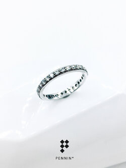แหวนเพชรสวิส CZ ฝังรอบวง Eternity Diamond Ring สวย เปล่งประกายดุจเพชรแท้ นำโชคลาภสิริมงคลแก่ผู้ใส่