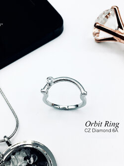 [SALE30%]Orbit Ring : แหวนวงโคจร เงินแท้แซมด้วยเพชรสวิส CZ แหวนนิลมีสไตล์ ดึงดูดโชคลาภ ปกป้องคุ้มครอง