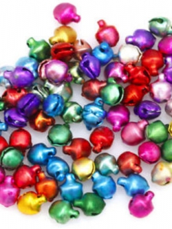 กระพรวนโลหะเคลือบสีมัน 5 ม.ม. คละสี / 100 ลูก