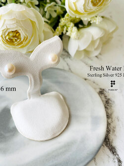 ต่างหูไข่มุกเงินแท้ ไข่มุกน้ำจืด สีขาวน้ำนม ขนาด 6mm แบบเม็ดเดี่ยว หวานน่ารัก ใส่ได้ทุกโอกาส