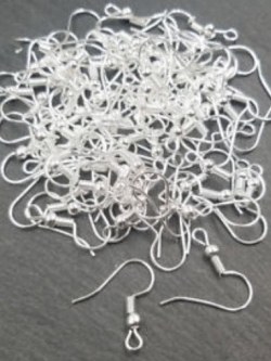 ตะขอต่างหู สีเงิน 18 ม.ม. / แพ็ค 100 ชิ้น (นอก)