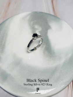 แหวนนิล นิลแท้ เงินแท้ชุบทองคำขาว ช่วยปกป้องคุ้มครอง นำโชคลาภ