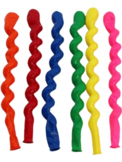 ลูกโป่งยางแบบเกลียว คละสี / 100 ใบ