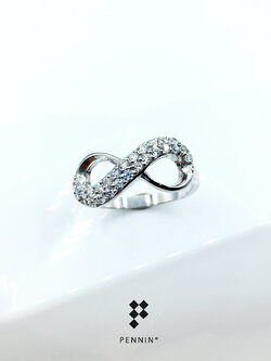 แหวนเพชรสวิส CZ อินฟินิตี้ Double Infinity Diamond Ring นำโชคลาภสิริมงคลไม่มีที่สิ้นสุด