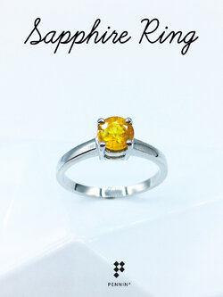 แหวนบุษราคัม บางกะจะ จันทบุรี เม็ดเดี่ยว (Solitaire Rings) เสริมสิริมงคล สวยคลาสสิค ใส่ได้ทุกโอกาส