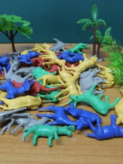 ฝูงสัตว์นานาชนิด ขนาด 1 - 2 นิ้ว 45 ชิ้น