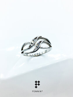 แหวนอินฟินิตี้เพชรสวิส CZ Double Infinity Diamond Ring เกรด TOP 6A สวยหรู เสริมโชคลาภ