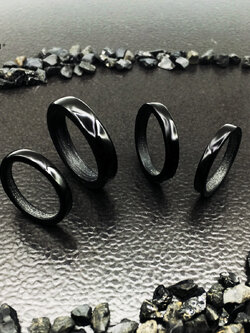 [SALE20%]แหวนนิลดำ เจียระไนแบบบาง 3 มม. ปัดเงาดำขลับ สวย เท่ ทันสมัย ดึงดูดโชคลาภ ปกป้องคุ้มครอง