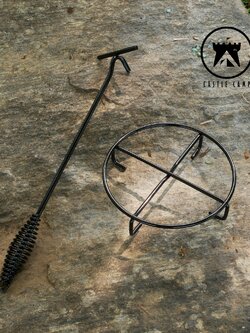 ด้ามเหล็กยกฝาและเหล็กขารองหม้อ 2 ชิ้น