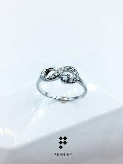 แหวนอินฟินิตี้เพชรสวิส CZ เพชรยอด Double Infinity Diamond Ring เกรด TOP 6A สวยหรู เสริมโชคลาภ