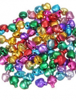 กระพรวนโลหะเคลือบสีมัน 5 ม.ม. คละสี / 50 เม็ด