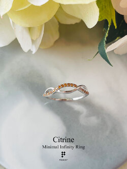 แหวน Minimal Infinity เกลียวไขว้ ซิทริน (Citrine) สดใส น่ารัก