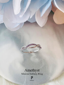 แหวน Minimal Infinity เกลียวไขว้ อเมทิสต์ (Amethyst) หวานละมุน น่ารัก