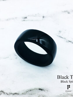 [SALE20%]แหวนนิลล้วน Black Tube เจียระไนตัดตรงปัดเงา เรียบ หน้ากว้าง 9mm เสริมโชคลาภ ปกป้องคุ้มครอง สวยเท่ มีสไตล์