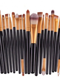 แปรงเมคอัพ 20 ชิ้น สีดำ-ทอง