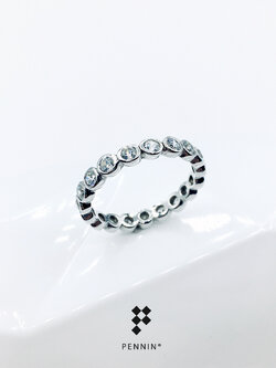 แหวนเพชรสวิส CZ ฝังหุ้มรอบวง Eternity Diamond Ring สวย เปล่งประกายดุจเพชรแท้ นำโชคลาภสิริมงคลแก่ผู้ใส่
