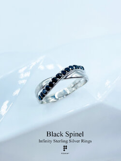 แหวนนิลอินฟินิตี้ : Infinity Ring นิลแท้ เงินแท้ชุบทองคำขาว ช่วยปกป้องคุ้มครอง นำโชคลาภ
