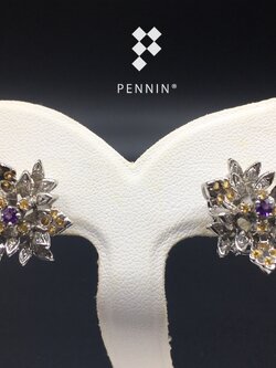 ต่างหูบุษราคัม อเมทิสต์เกล็ดหิมะ