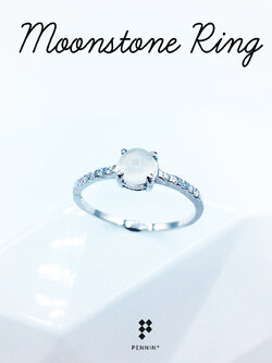 Little Cabochon Ring : แหวนมุกดาหาร แซมเพชรสวิส CZ 6A สวย น่ารัก เสริมเสน่ห์ ความรัก โชคลาภ