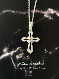 กางเขนฉลุโปร่งฝังบุษ 2mm 6 เม็ด ขนาด 1.8x2.5cm เงินชุบทองคำขาว