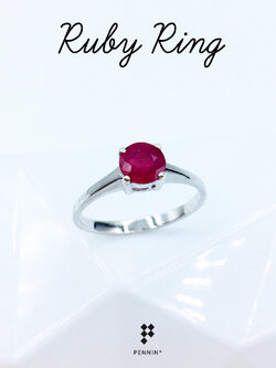 แหวนทับทิมเม็ดเดี่ยว (Solitaire Rings) พลอยแอฟริกาเผาใหม่สีแดงอมชมพูหวาน ดึงดูดโชคลาภ ใส่สวยทุกโอกาส