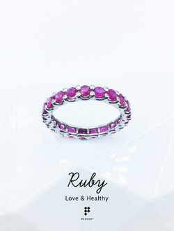 Eternity Ring : แหวนพลอยรอบวง ทับทิมสยาม สีแดงอมชมพูหวาน นำโชคด้านความรัก ความสำเร็จ