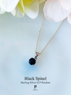 จี้นิลเจียน้ำกลม 6mm 4 หนามเตย เม็ดเดี่ยว แบบเรียบ น่ารัก ใส่ได้ทุกวัน