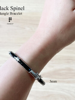 [SALE20%] กำไลนิลแท้ (กำไลนิลโอ) 5mm เงินแท้ 925 ชุบทองคำขาว เสริมดวงค้าขายราบรื่นมีกำไร