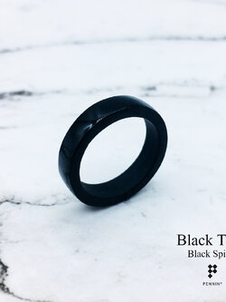 [SALE20%]แหวนนิลล้วน Black Tube เจียระไนตัดตรงปัดเงา เรียบ หน้ากว้าง 5mm เสริมโชคลาภ ปกป้องคุ้มครอง สวยเท่ มีสไตล์