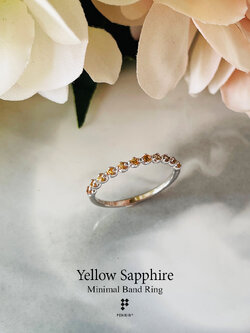 แหวนแถวสไตล์มินิมอล บุษราคัม (Yellow Sapphire) สดใส น่ารัก