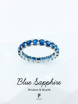 Eternity Sapphire Ring : แหวนไพลินแท้ฝังรอบวง นำโชคลาภสู่เจ้าของไม่มีที่สิ้นสุด