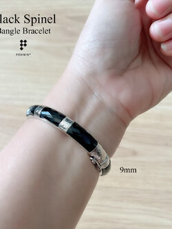 [SALE20%] กำไลนิลแท้ (กำไลนิลโอ) 9mm เงินแท้ 925 ชุบทองคำขาว เสริมดวงค้าขายราบรื่นมีกำไร