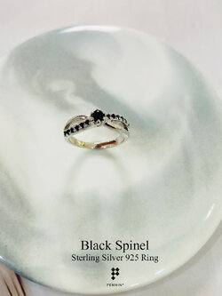 MABEL แหวนนิล นิลแท้ เงินแท้ชุบทองคำขาว ช่วยปกป้องคุ้มครอง นำโชคลาภ ใส่ได้ทุกโอกาส