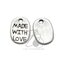 ลูกปัดโรเดียม 220 8*11มม. จี้ Made with love สีเงิน (10 กรัม) SKU-18514