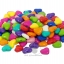 ลูกปัดอะคริลิค 15*13มม. ลายหัวใจแบน คละสีสด (15 กรัม) SKU-06839