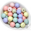 ลูกปัดพาสเทล งานจีน 16มม. ทรงกลม คละสีอ่อน (500 กรัม) SKU-17284