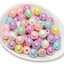 ลูกปัดพลาสติก เคลือบรุ้งหวาน 12มม. ทรงกลม คละสี (80 กรัม) SKU-17282