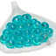 ลูกปัดพลาสติก เคลือบรุ้ง 12มม. สีฟ้ารุ้งใส (500 กรัม) SKU-17119