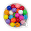 ลูกปัดกิโล ตราเสือ 10มม. สีผสม (100 กรัม) SKU-14946
