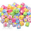 ลูกปัดอะคริลิค ทรงนูน 10มม. ลายเต๋าหัวใจ สีหวาน (50 กรัม) SKU-17856
