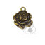 จี้เหล็ก 599 30มม. ลายดอกกุหลาบ สีสนิม (1 ชิ้น) SKU-16794
