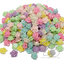 ลูกปัดพลาสติกเคลือบรุ้ง 13มม. ลายกุหลาบร้อยข้าง คละสี (15 กรัม) SKU-15312