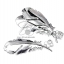 จี้เหล็ก 57 50มม. ลายขนนก สีเงิน (1 ชิ้น) SKU-00900