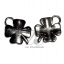 จี้เหล็ก 314 19*25มม. ลายโคลเวอร์ สีรมดำ (1 ชิ้น) SKU-00783