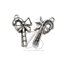 ลูกปัดโรเดียม 225 11*19มม. จี้ไม้เท้า สีเงิน (10 กรัม) SKU-18520