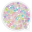 ลูกปัดพลาสติก เคลือบรุ้งหิมะ 8มม. ทรงกลม คละสีอ่อน (80 กรัม) SKU-17399