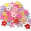 ลูกปัดอะคริลิค ทรงนูน 22มม. ลายดาวรูกลาง สีหวาน (50 กรัม) SKU-15582