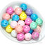 ลูกปัดพลาสติก เคลือบรุ้งพาสเทล02 16มม. ทรงกลม (80 กรัม) SKU-17376