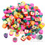 ฟีโม่ร้อยทะลุ เนื้อยาง 10มม. ทรงแบน คละสี (350 กรัม) SKU-15088